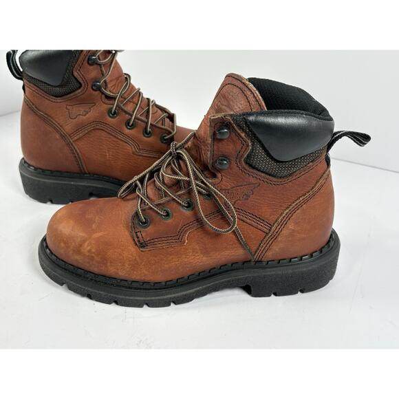 Red Wing 2326 Steel Toe Work Boots Brown Leather USA Mens 6 ASTM